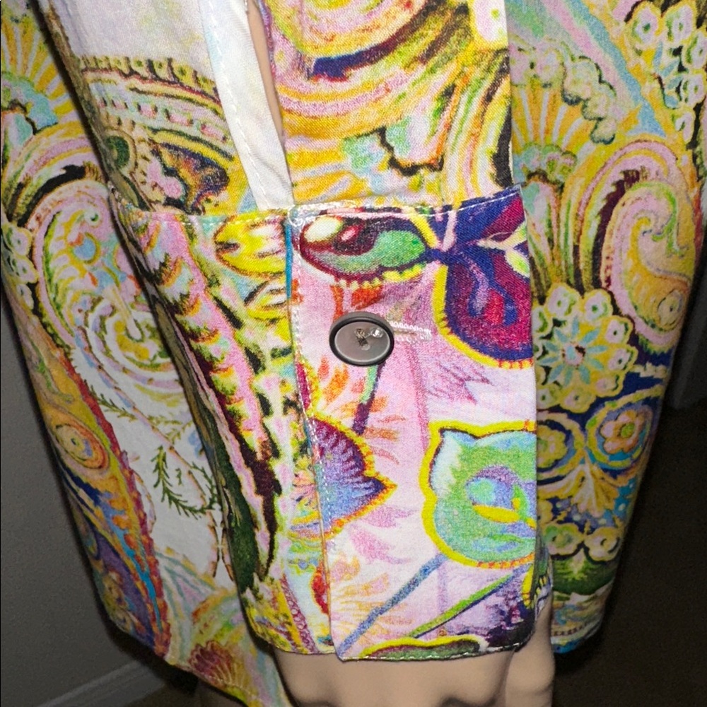 Mishca Vibrant Paisley Women's Blazer/Tunic Size Medium. - Picture 6 of 16
